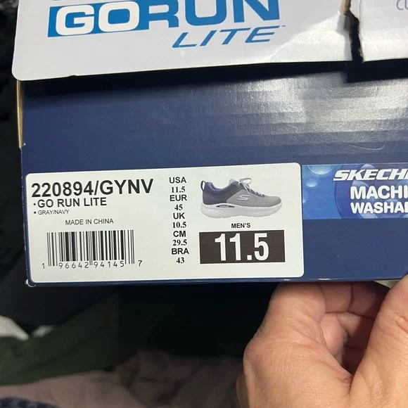 Skechers Gray and Blue Athletic Sneakers - Picture 9 of 10